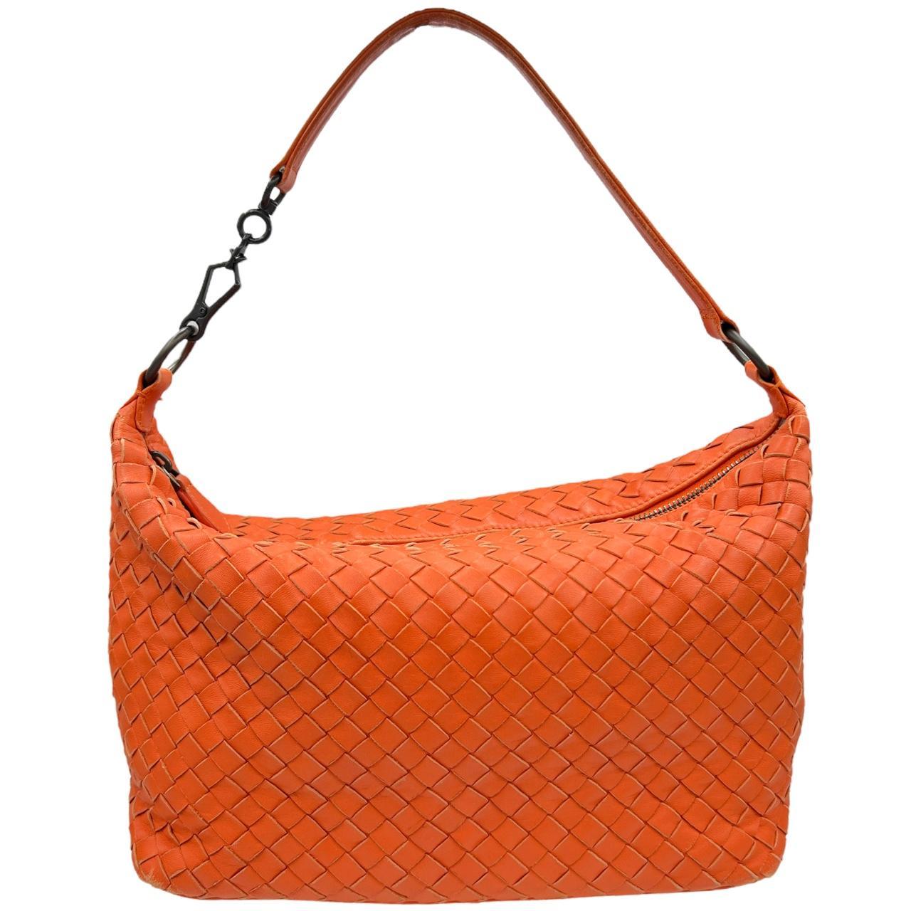 Bottega Women's Orange and Black Bag Depop