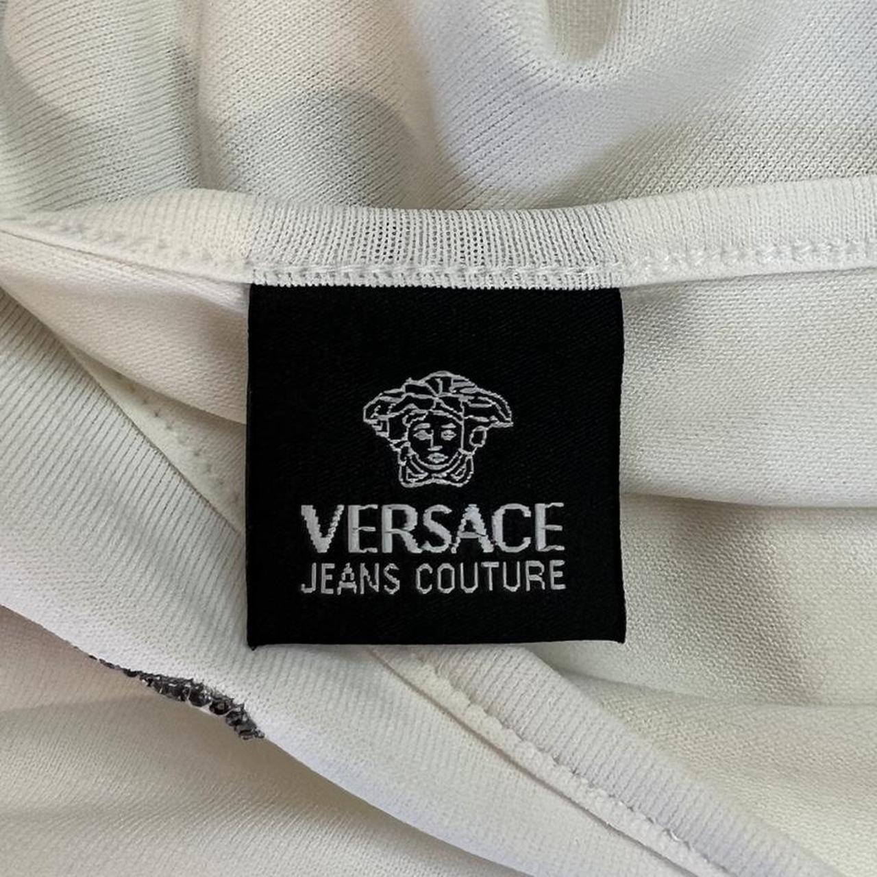 Versace Women's White and Black Blouse | Depop