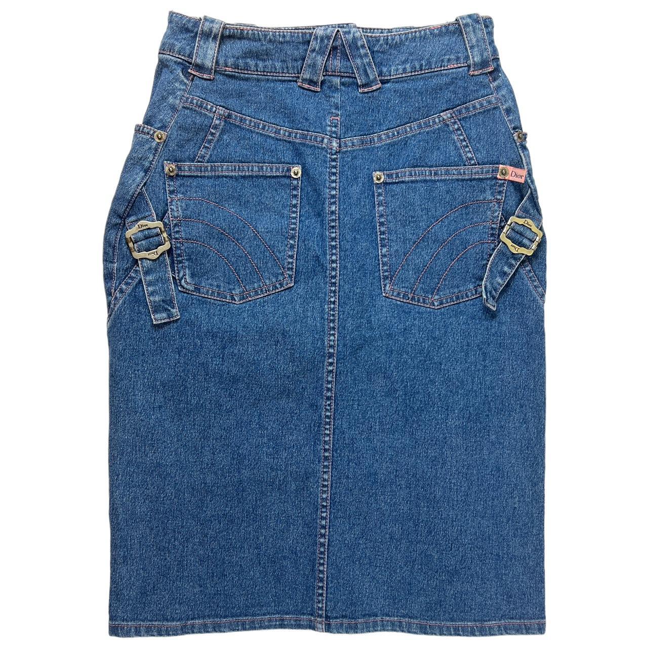 Pink dior hotsell denim skirt