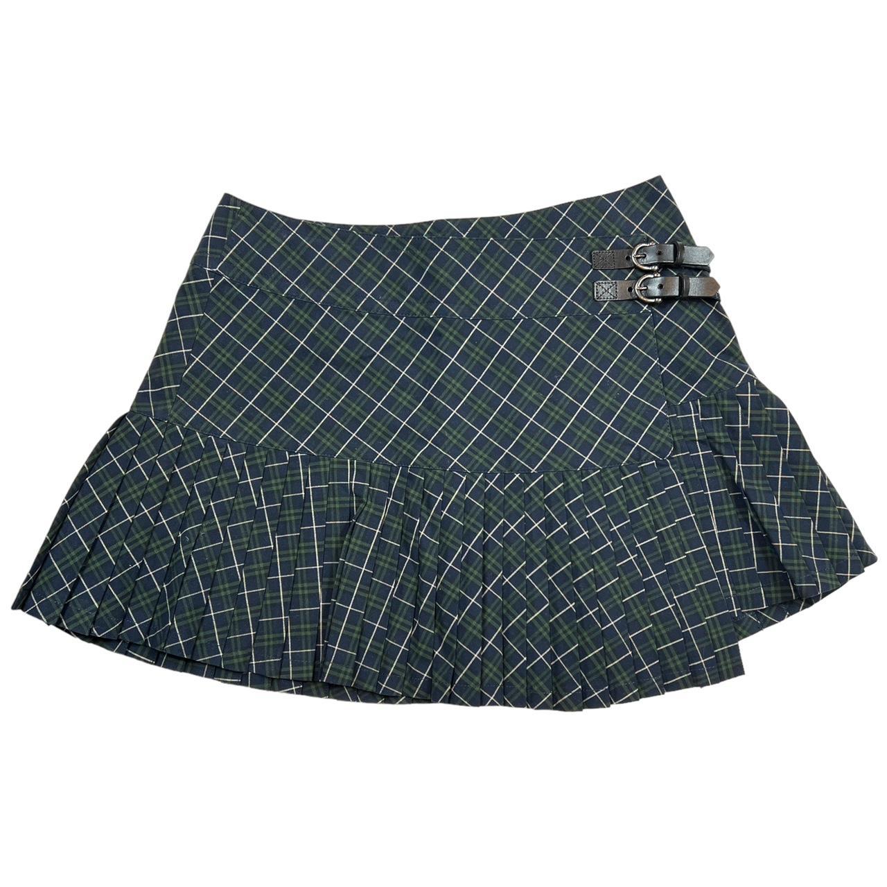 Burberry blue pleated skirt best sale