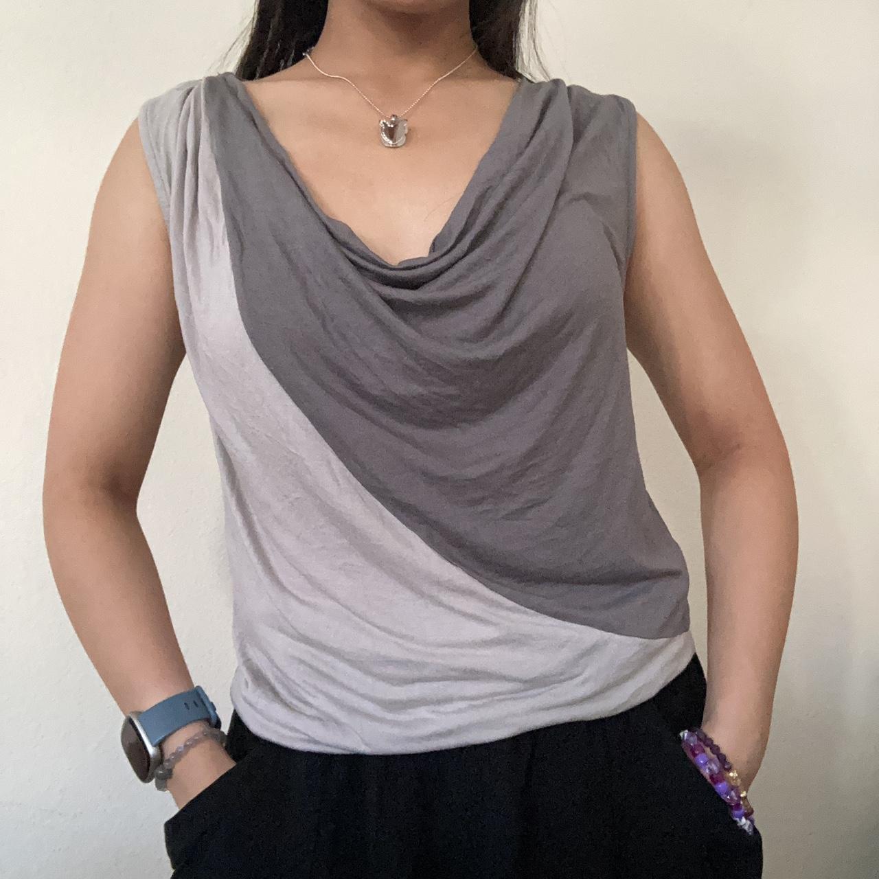 Indigenous - Cowl Neck Drape Front 3/4 Sleeve Top | Small