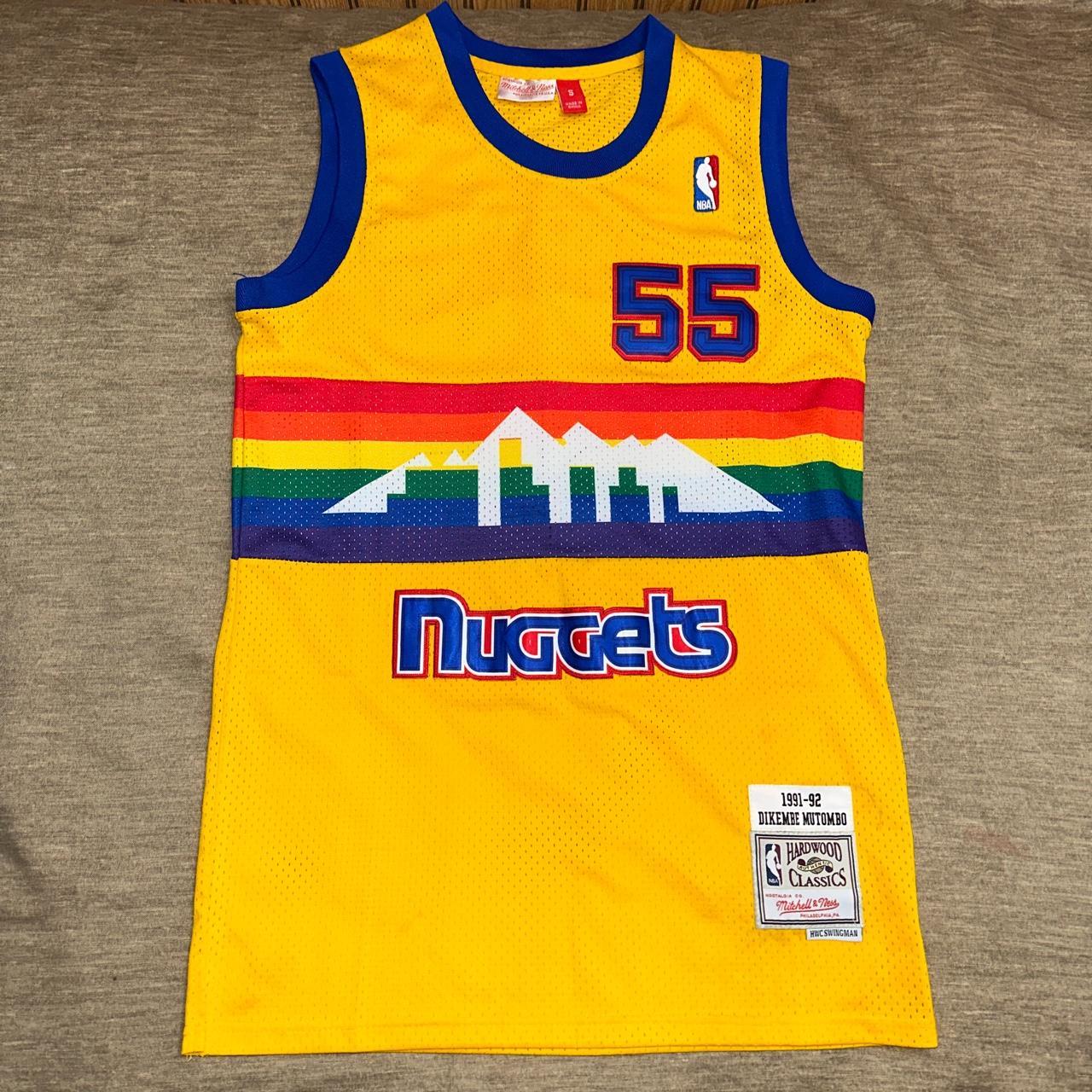 Men's Denver Nuggets Dikembe Mutombo Mitchell & Ness Yellow 1991