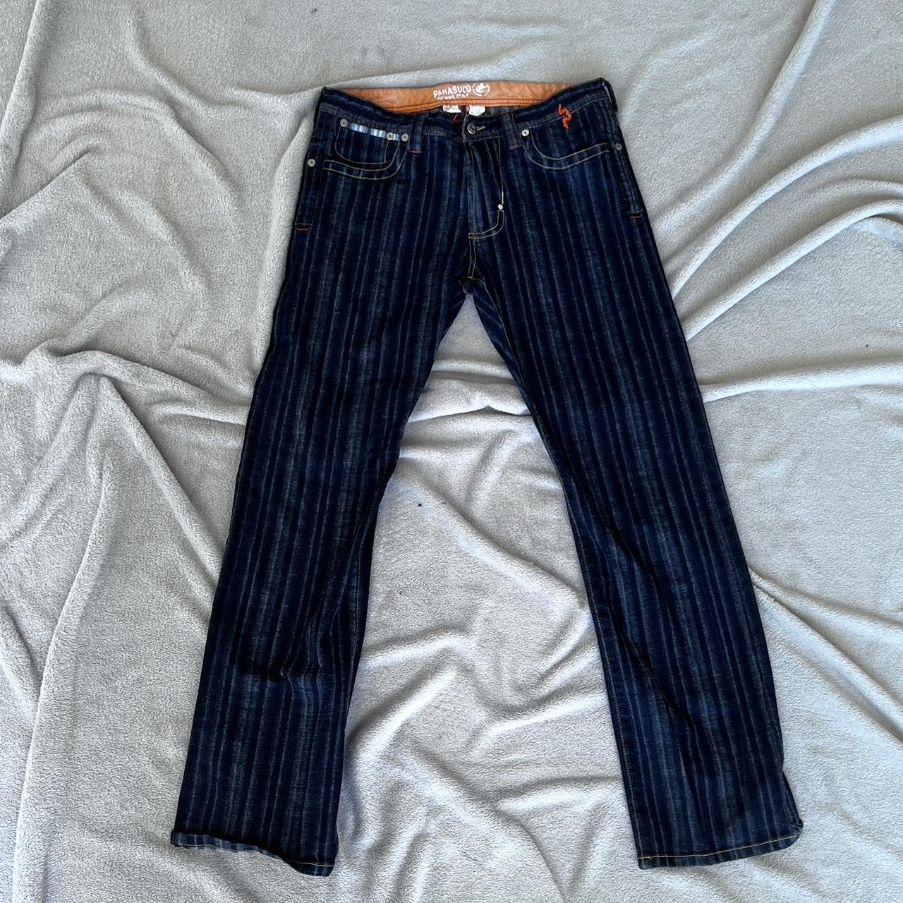 Parasuco Men's Orange and Blue Jeans (2)