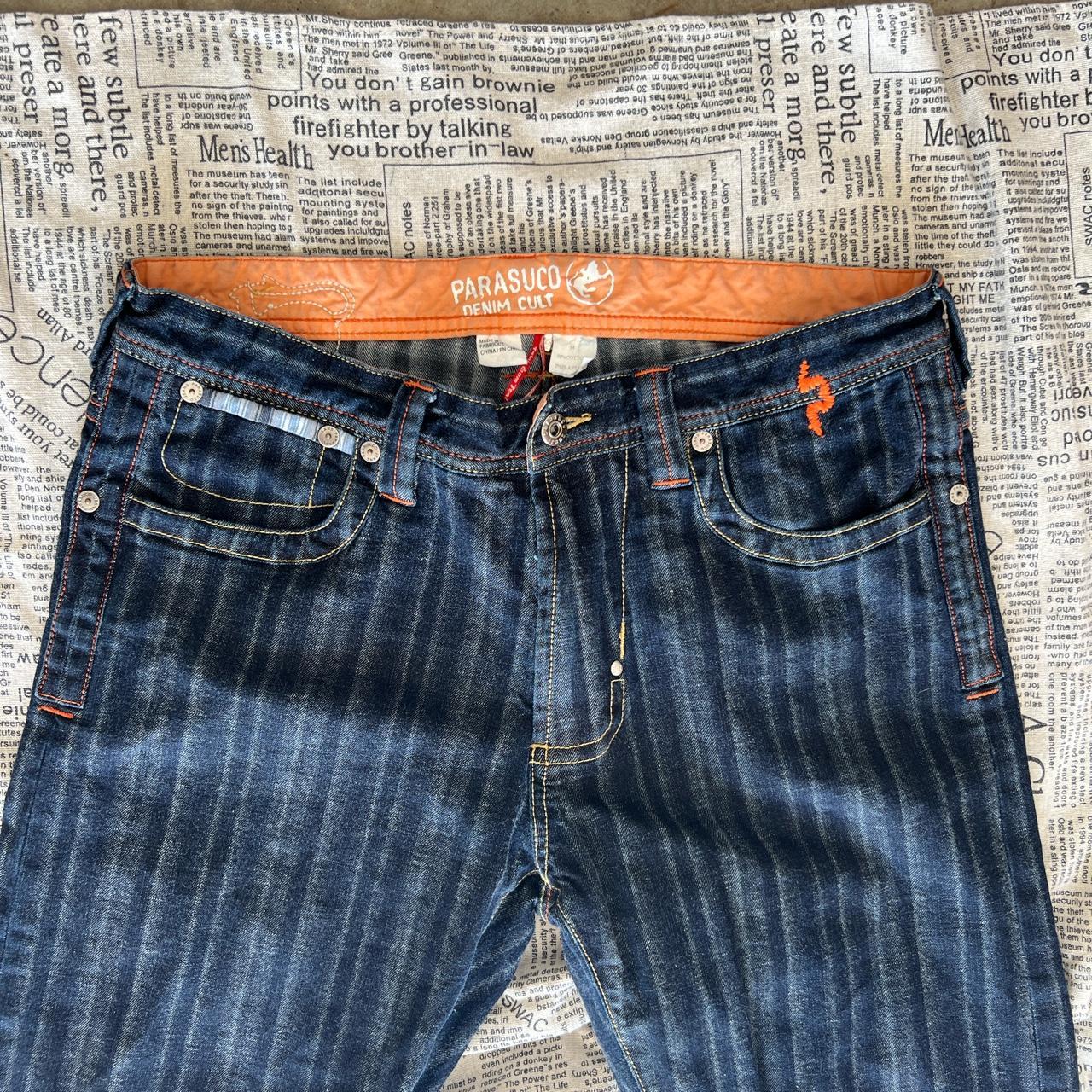 Parasuco Men's Orange and Blue Jeans (3)