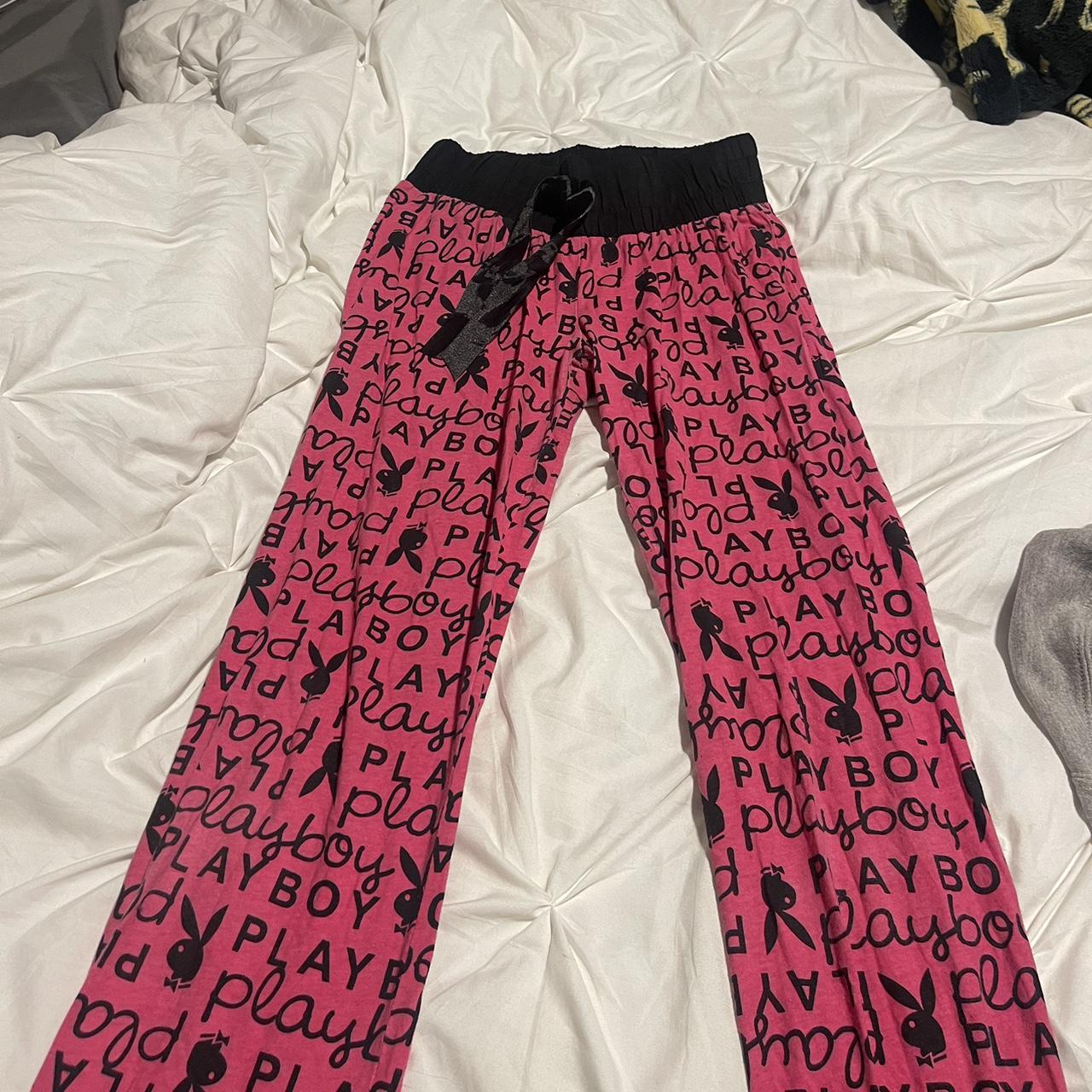 Playboy Women's Pink and Black Bottoms | Depop