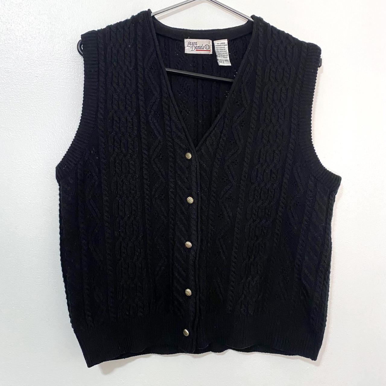 Laura Daniel Knit Button Up Vest Vintage knit vest.... - Depop