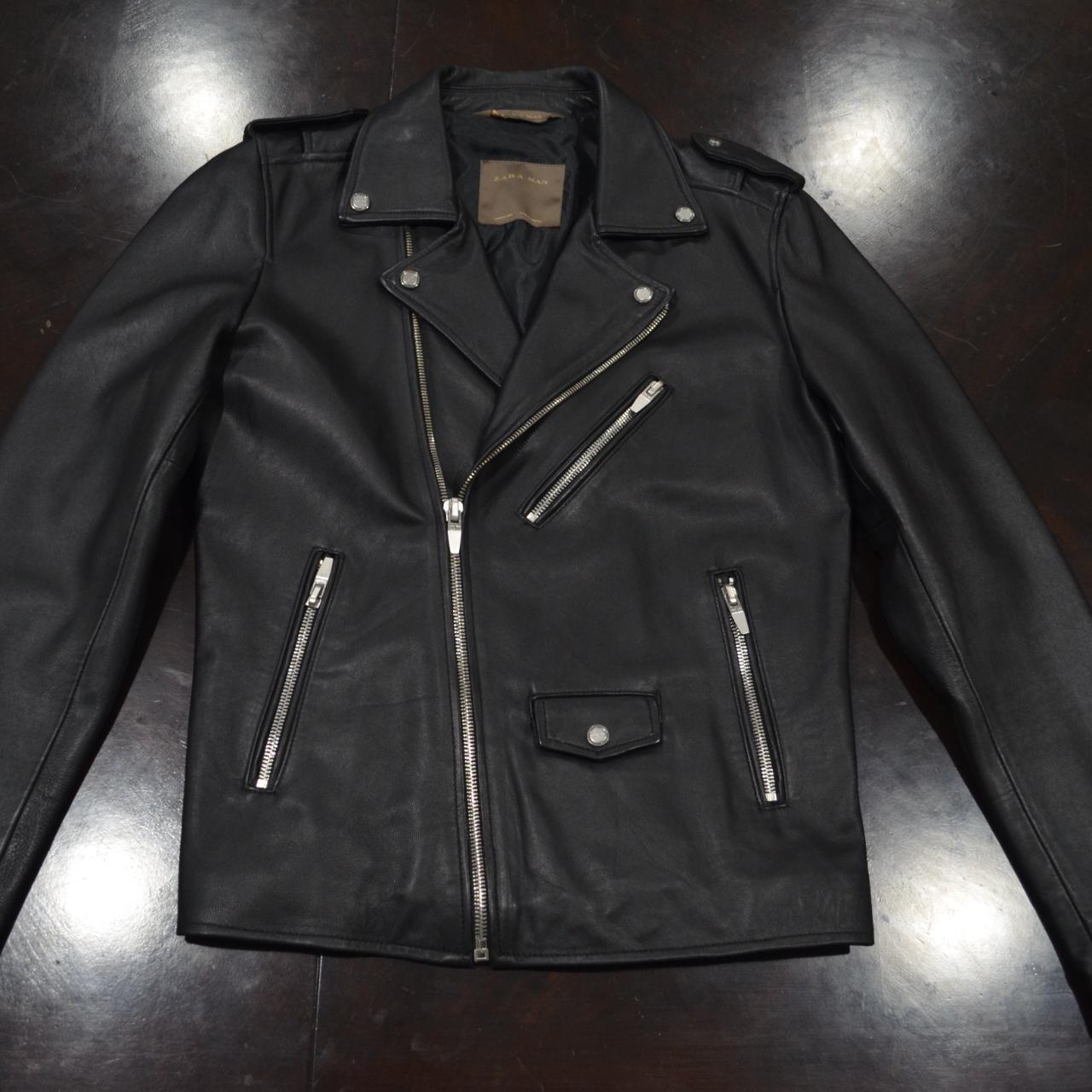 ZARA LEATHER JACKET - Depop