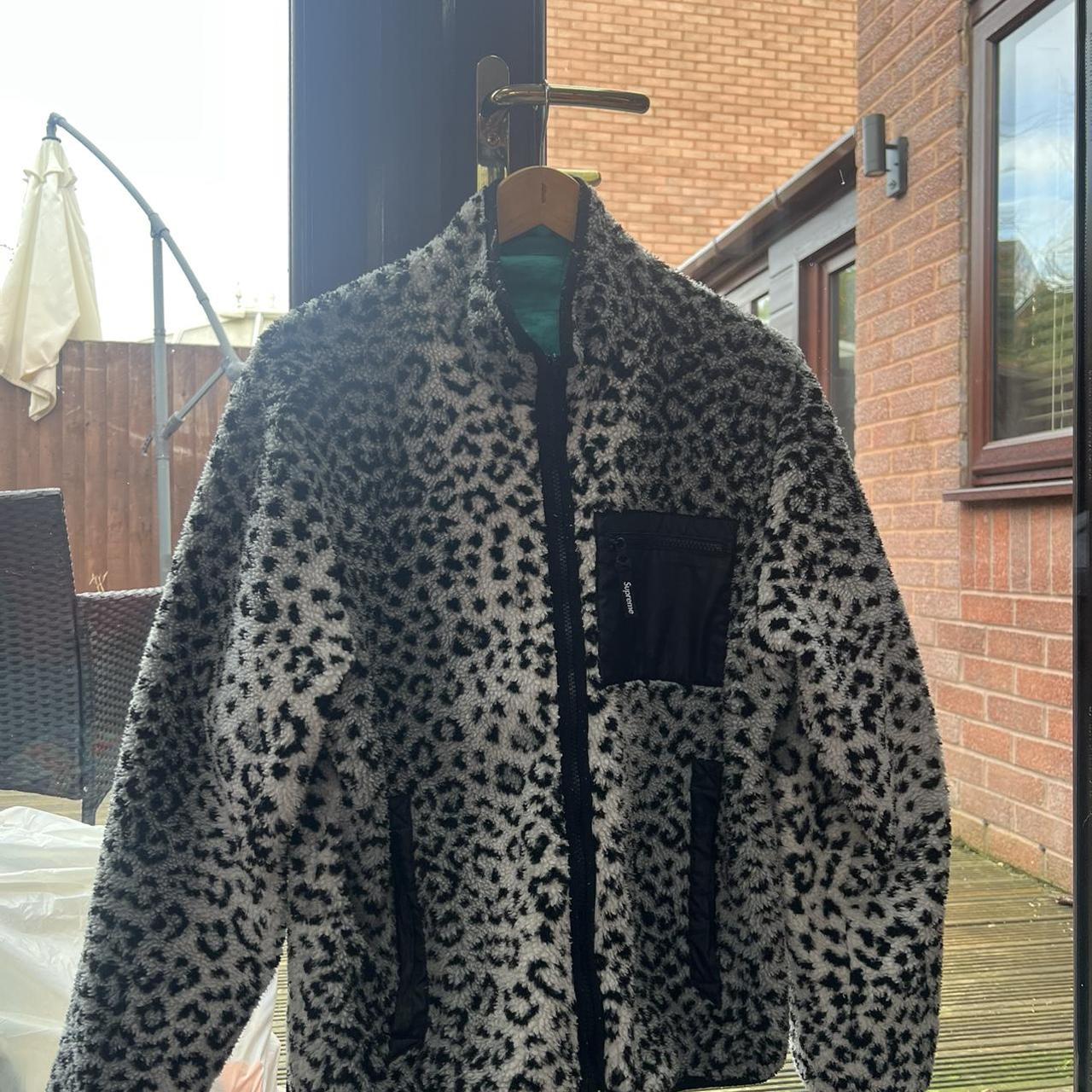 SUPREME leopard fleece jacket