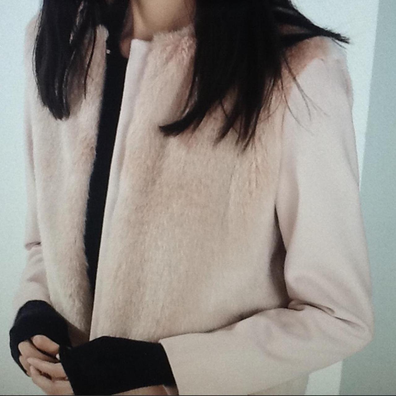 Zara Pink Faux Fur Coat size M, Zara Blush pink