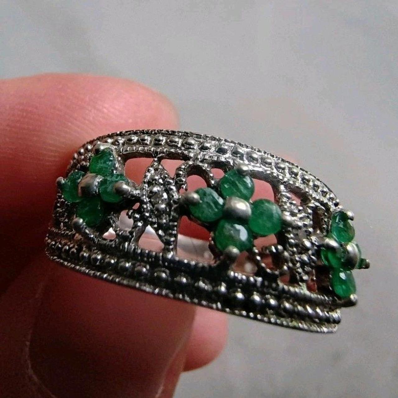 Source Unknown Women's Ring - Silver – Emerald st… - image 8