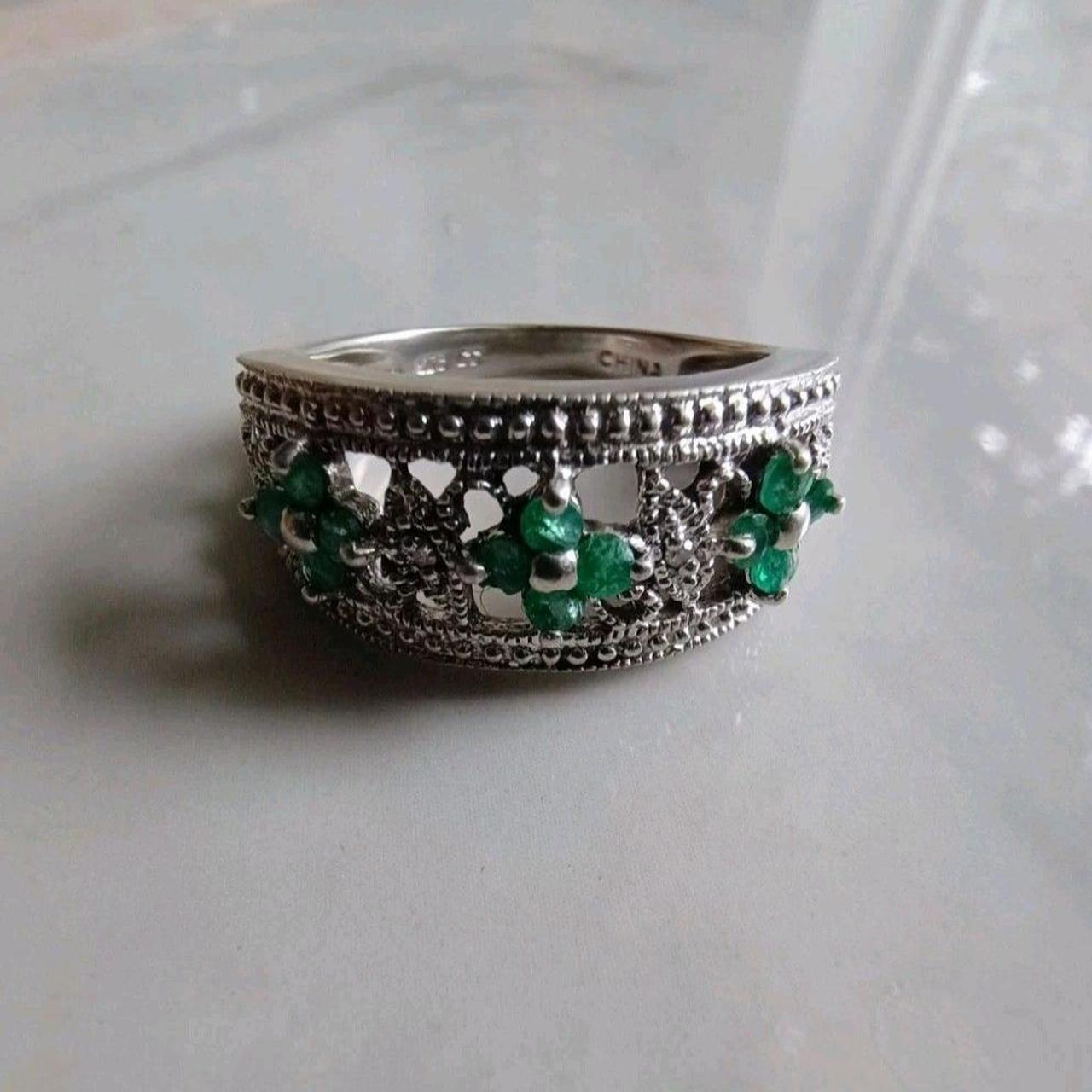 Source Unknown Women's Ring - Silver – Emerald st… - image 2