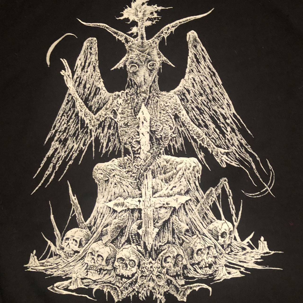 satanic baphomet hoodie from soencers size... - Depop
