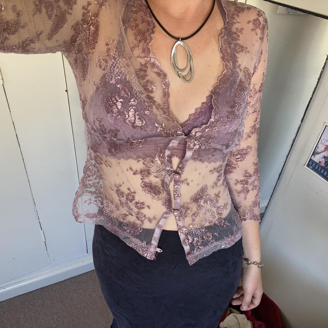 Stunning lilac lace top. Shown on a size 8. Selling... - Depop
