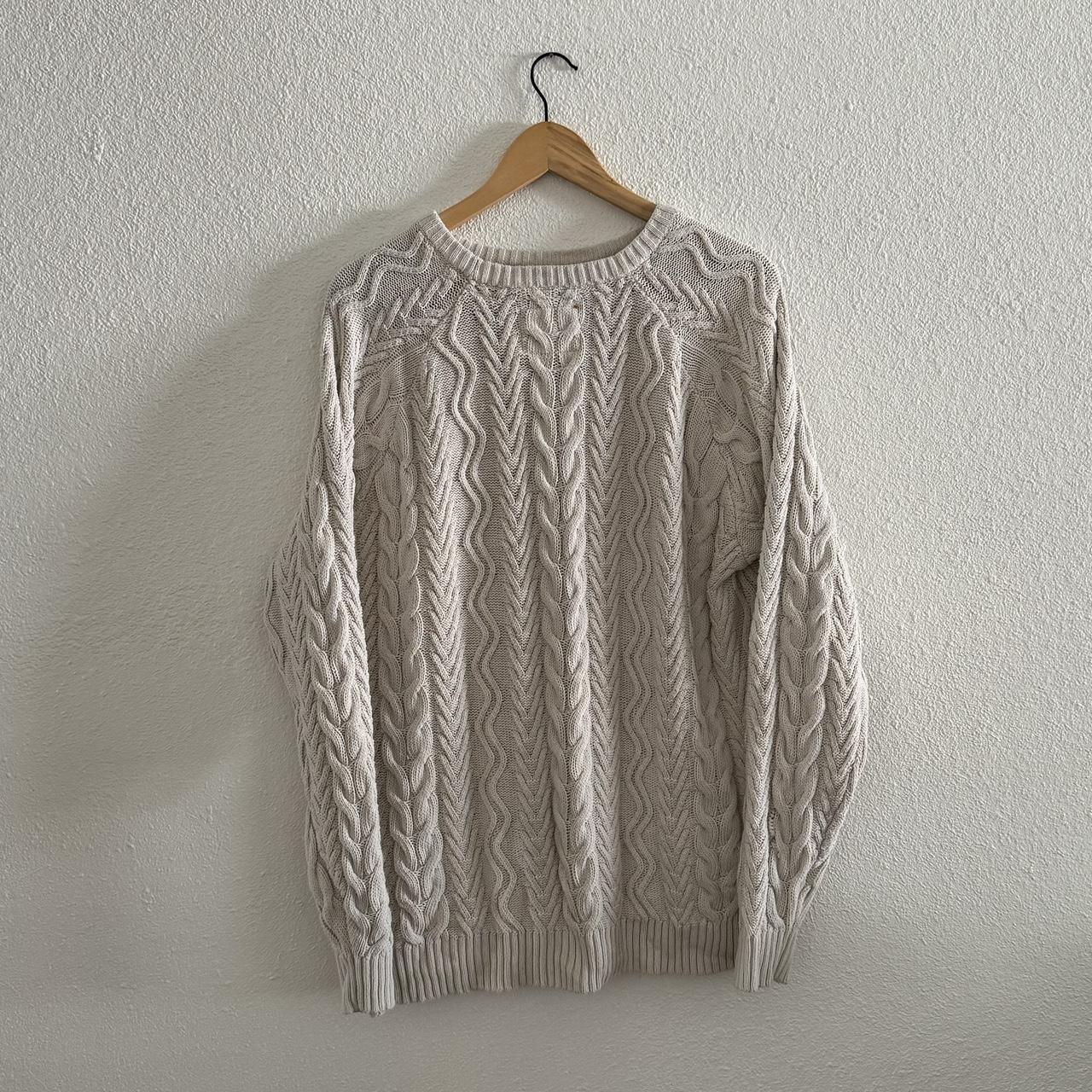 white cable knit sweater | Original Weatherproof... - Depop