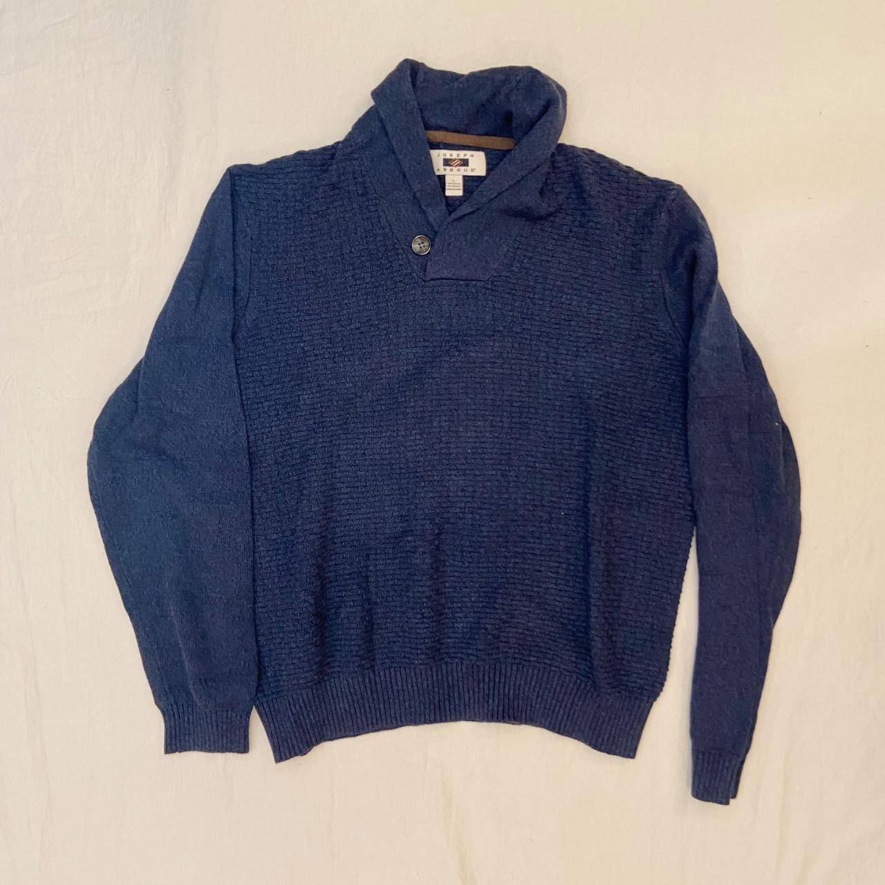 Joseph Abboud Blue Sweater Fabric; 55% Cotton 45%... - Depop