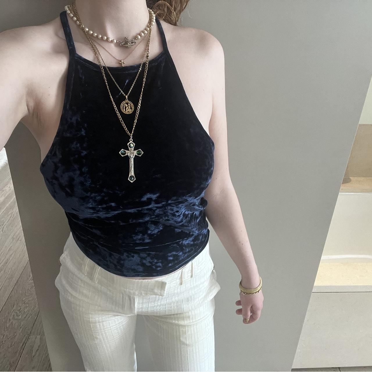 Blue velvet Urban outfitters halter