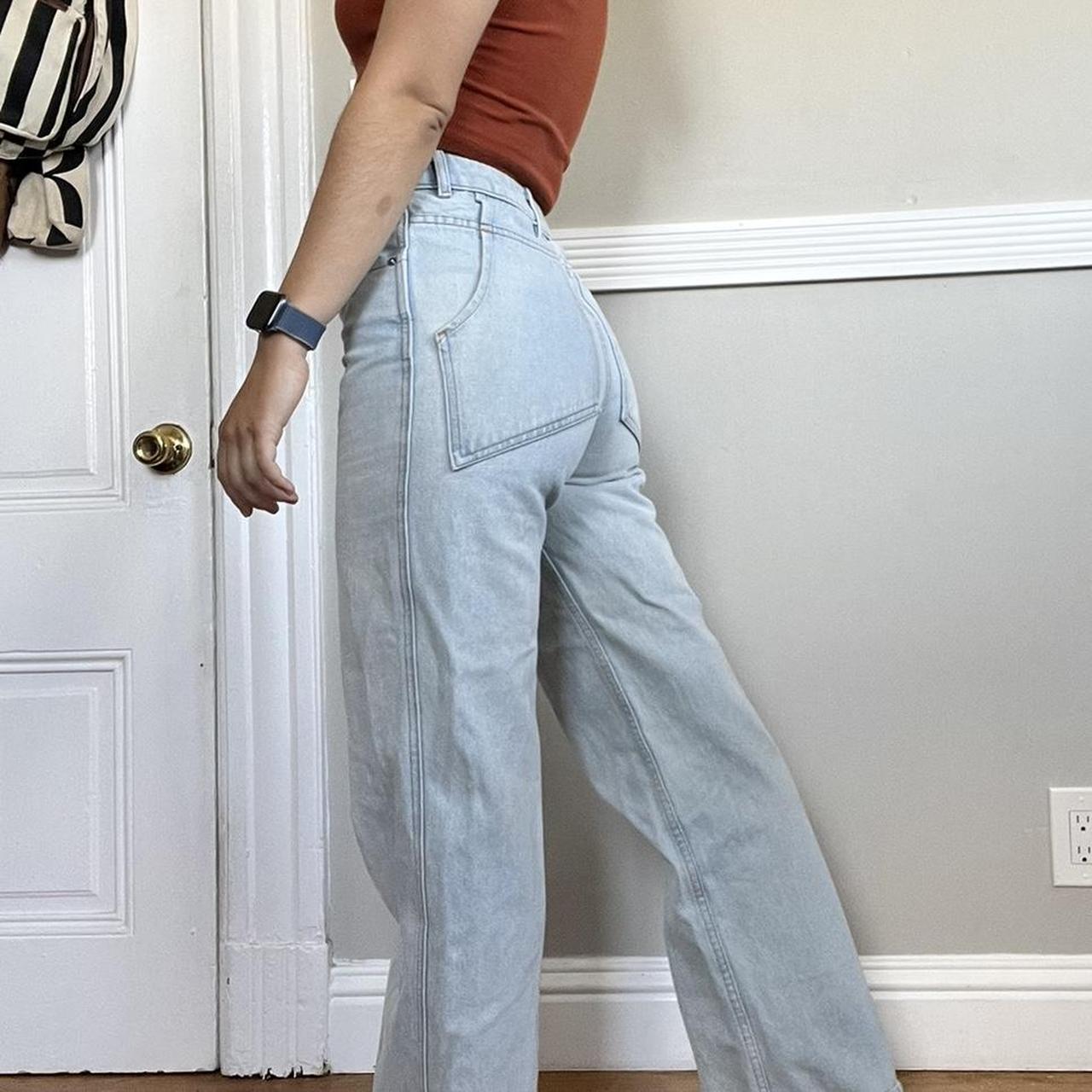 【関税込み】Eckhaus Latta SSENSE限定 ブルー ジーンズ Eckhaus Latta Blue Wide Leg Jeans | Depop