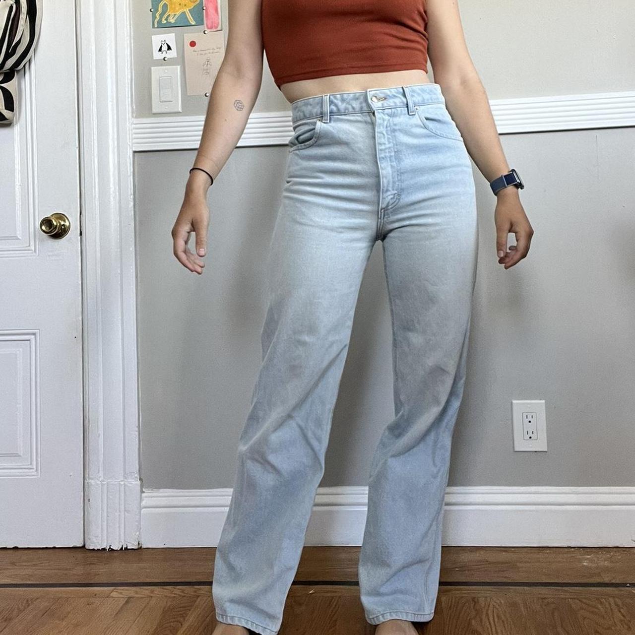 Eckhaus Latta Blue Wide Leg Jeans... | Depop
