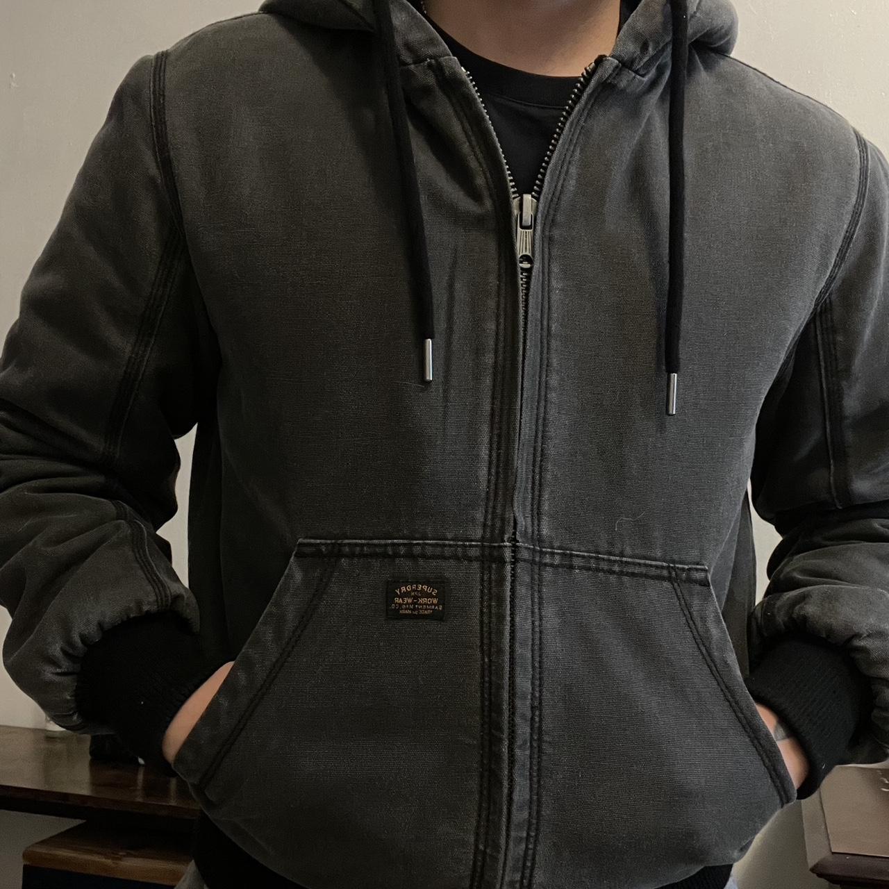 Superdry Men's Grey and Black Hoodie