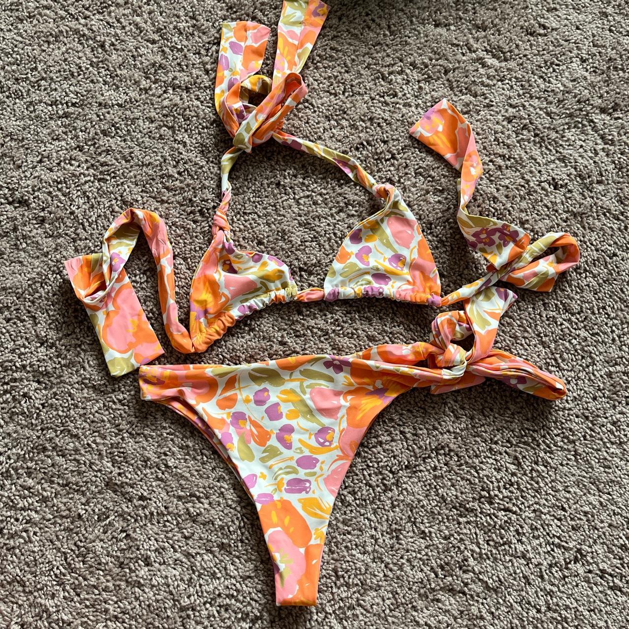 Stone Fox Swim Women's Pink and Orange Swimsuit-one-piece | Depop