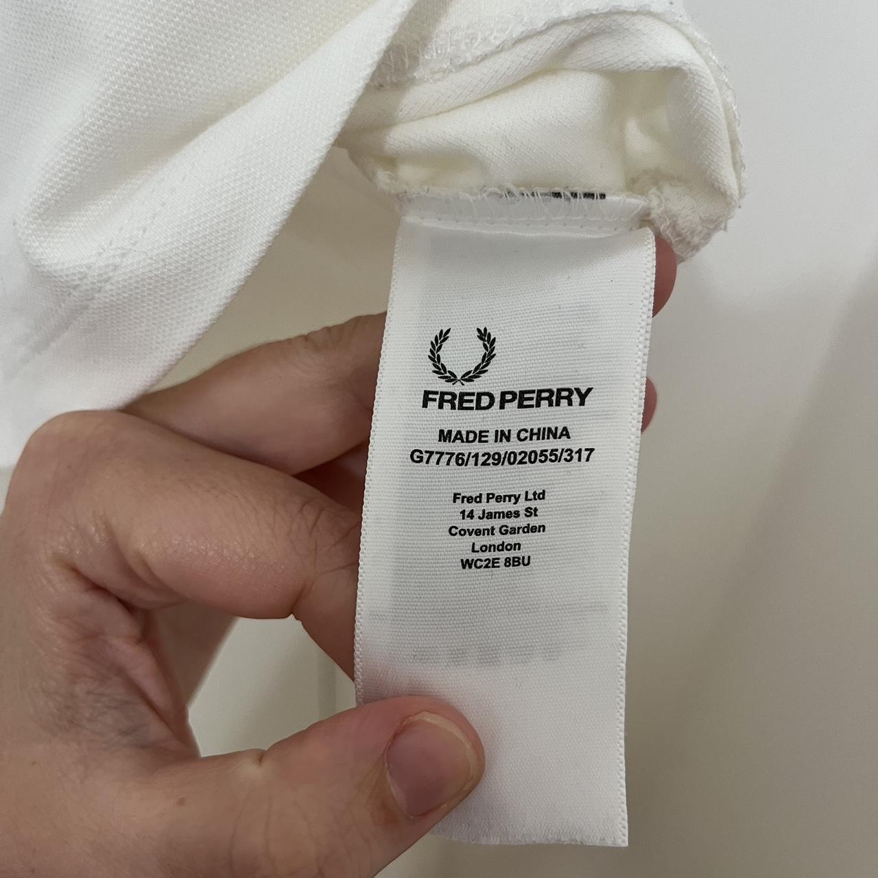 Fred Perry white and blue tennis top, Size 14,