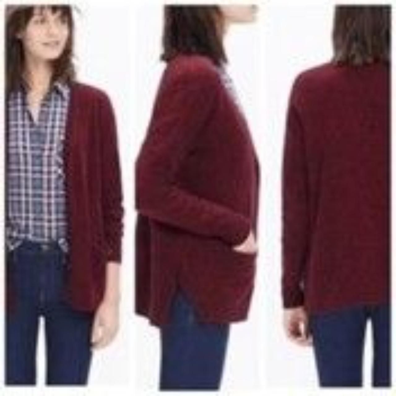 Madewell Women's Burgundy Cardigan | Depop