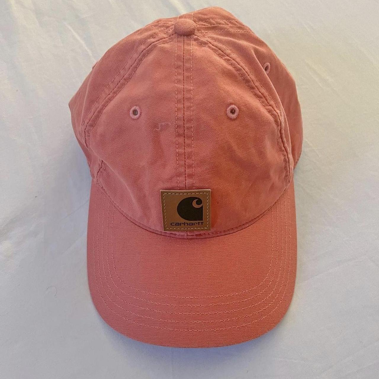 Carhartt Women's Pink and Orange Hat Depop