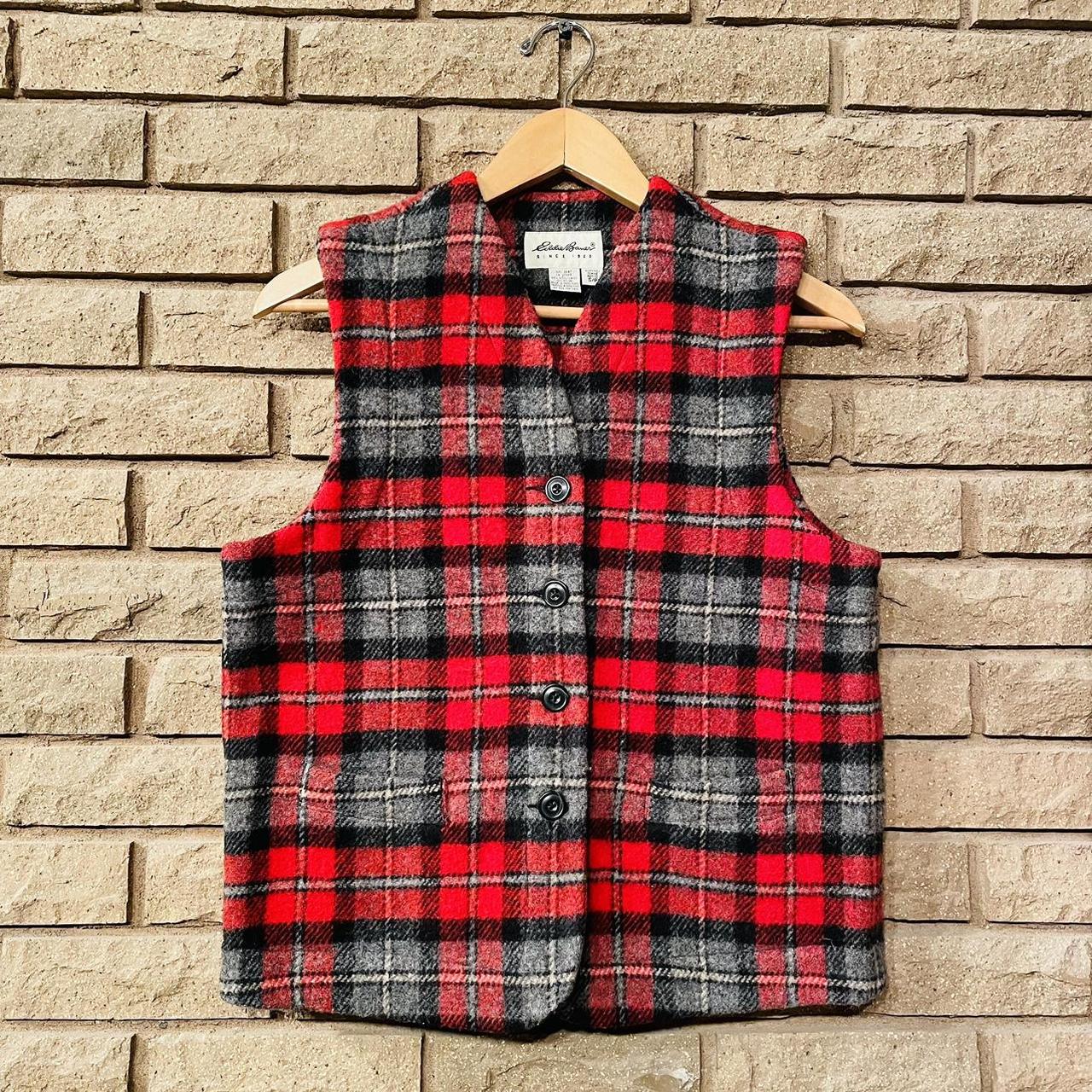 Vintage 90s Eddie Bauer half zip plaid top. Colorful | Depop
