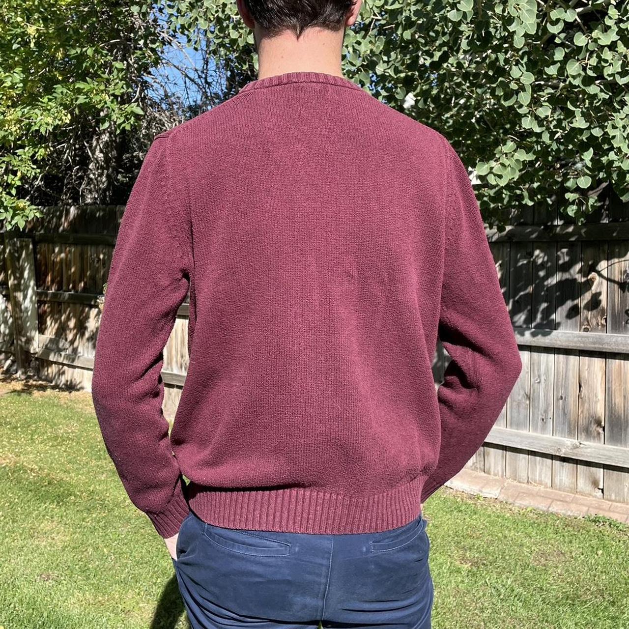 Vintage 90s maroon crewneck Croft & Barrow sweater. | Depop