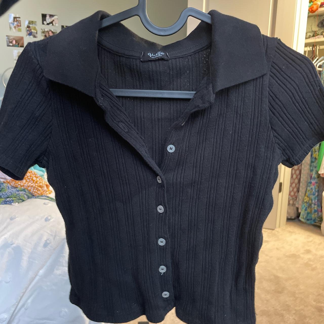 Brandy Melville/John Galt Button Up Black Top! This... - Depop