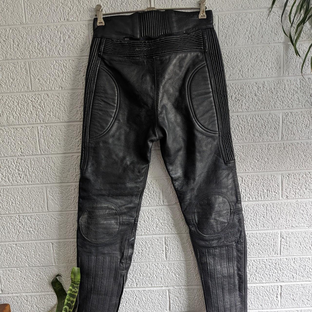 Ladies leather biker pants. Size 12, fits like an... - Depop