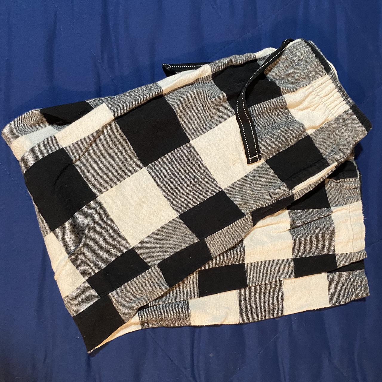 plaid pajama pants black