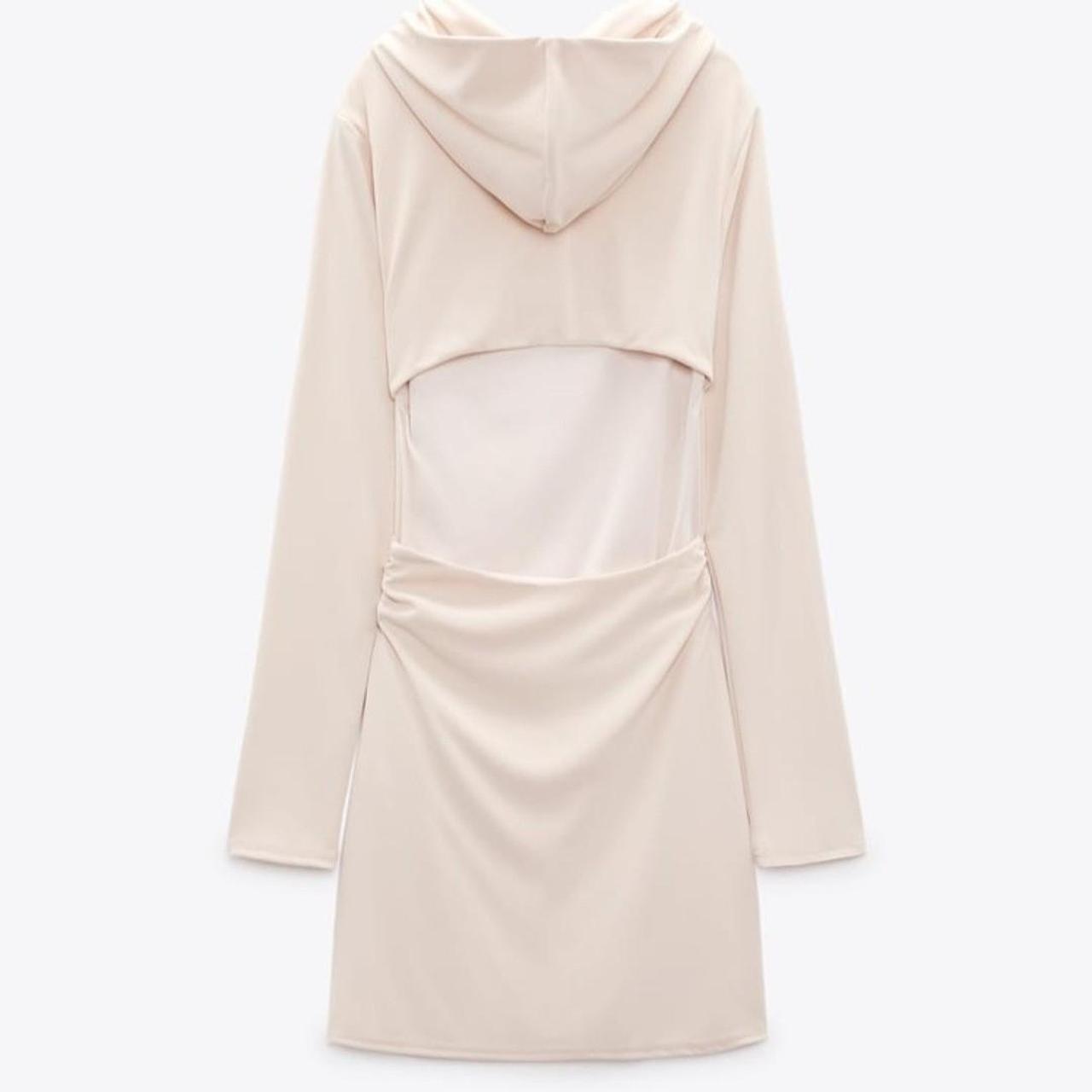 ZARA hoodie dress with cutout back. Ruched at the