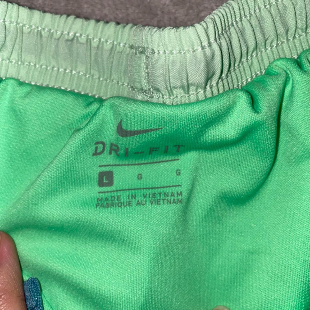 Nike pastel green running shorts size L in kids,... Depop