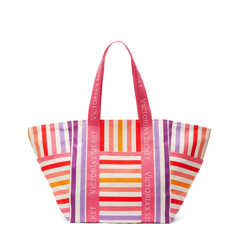 Victoria's Secret XL Pink/Black Striped Tote Weekender Bag – ClosetsNYC