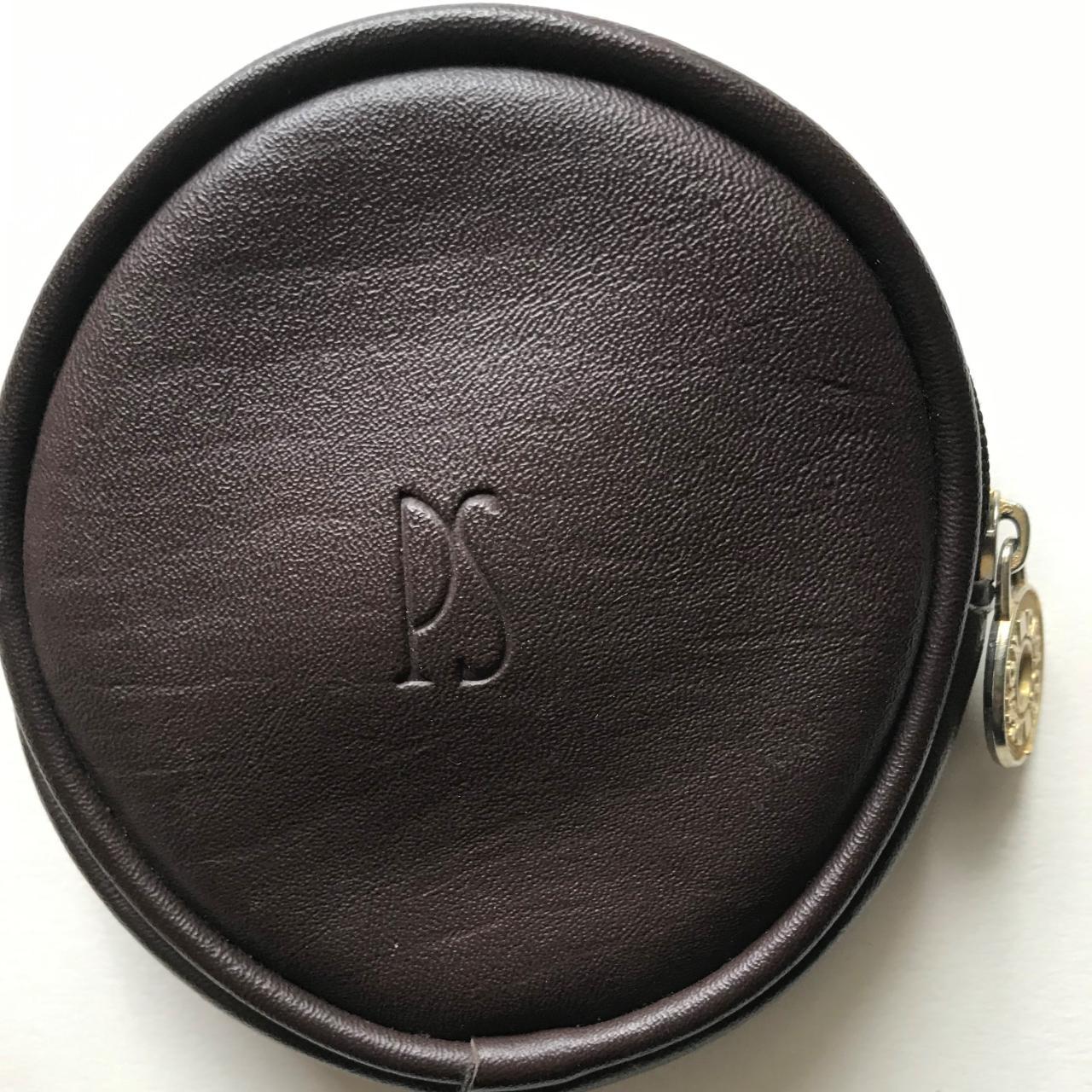 Metallic Leather Round Coin Purse Silver