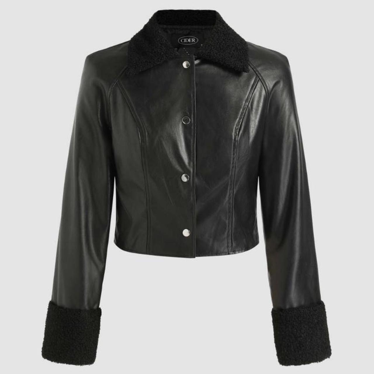 Star faux leather on sale jacket