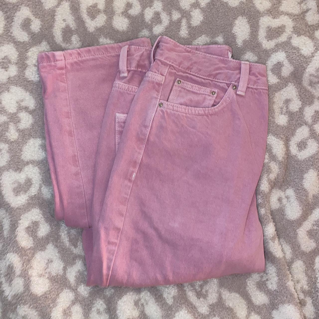 Zara Women's Pink Jeans Depop