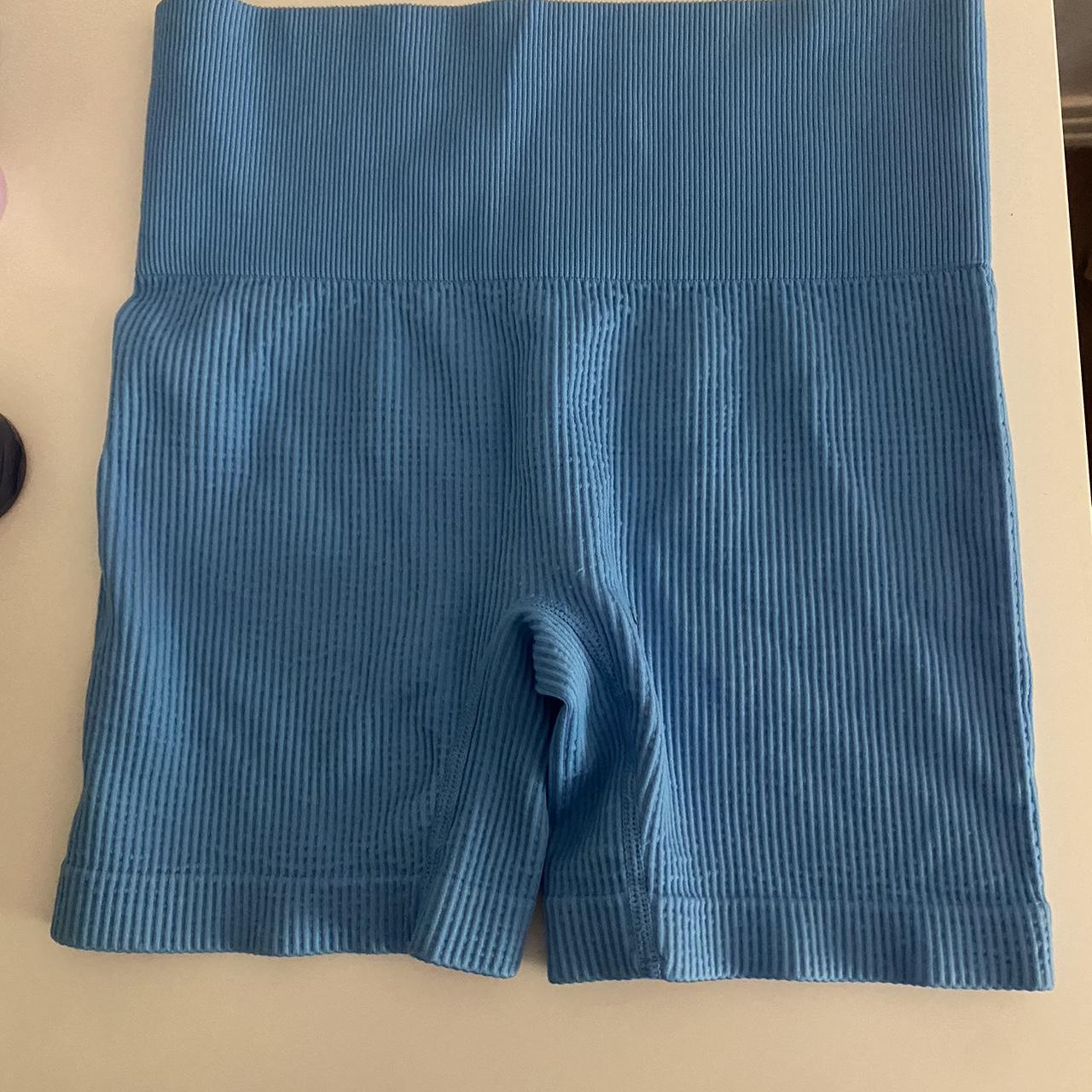 target blue biker shorts never worn - Depop