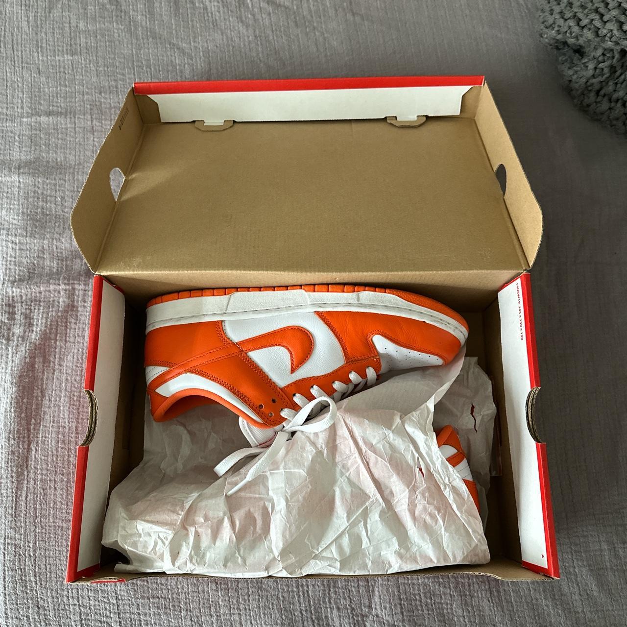 Nike Men's Orange and White Trainers | Depop