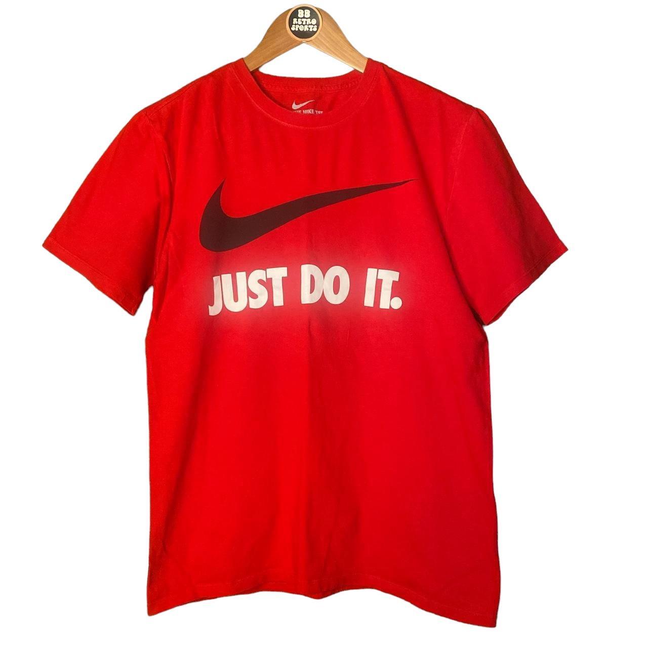 Men’s red vintage Nike Just Do It t shirt. With... - Depop