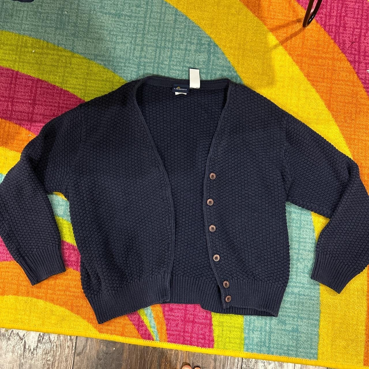 vintage liz sport navy cardigan perfect condition - Depop