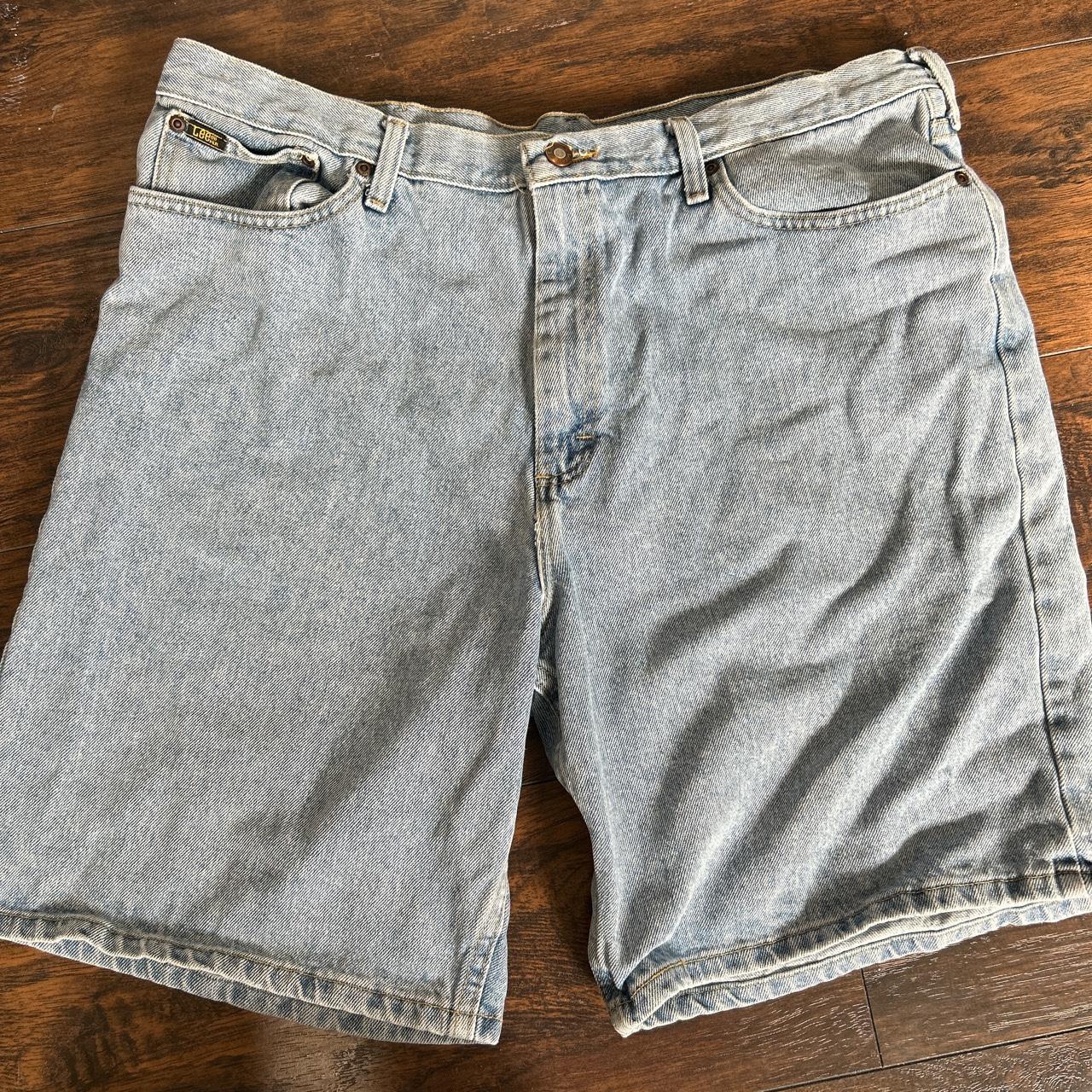 lee jorts in great condition size 38 13 inch rise... - Depop