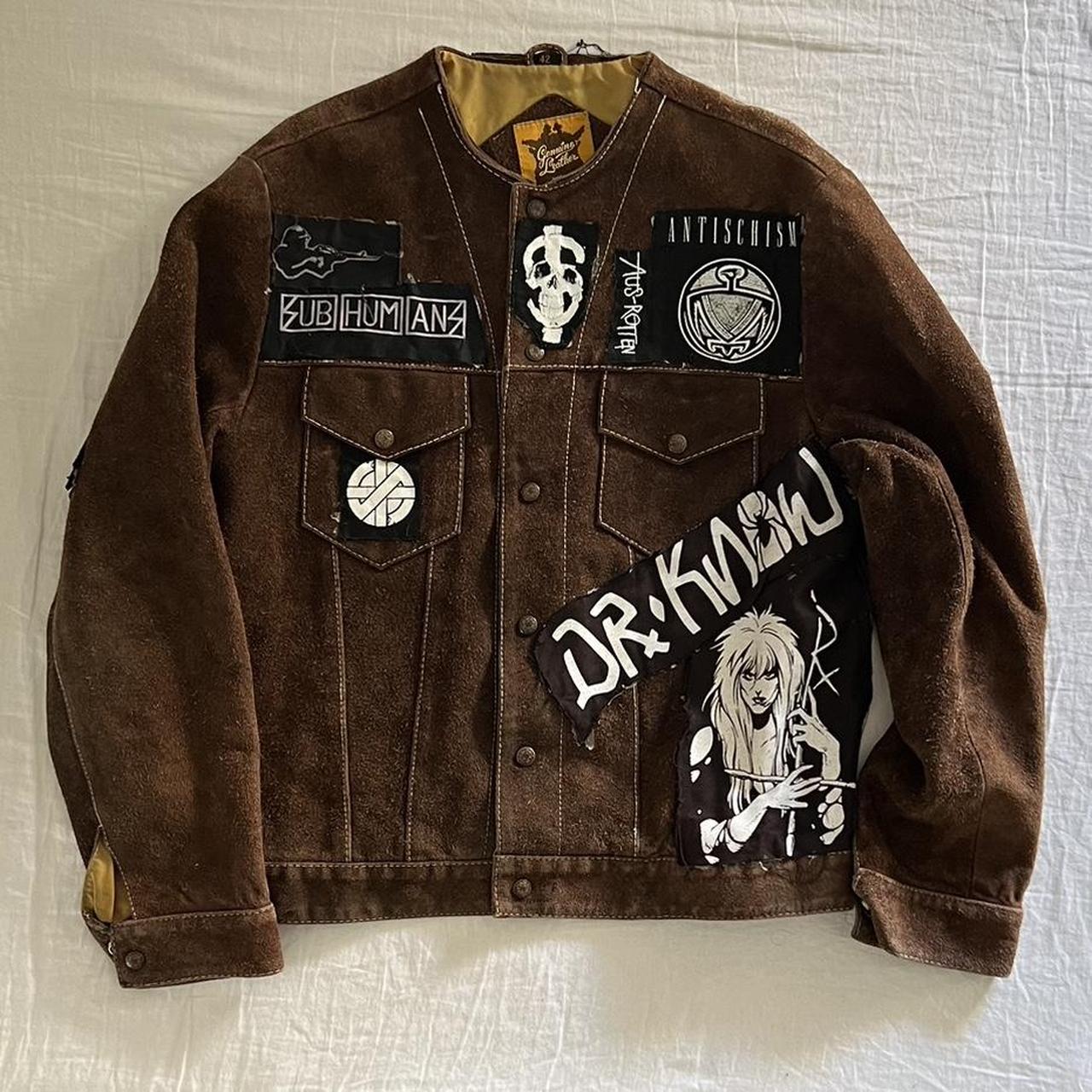 Vintage Punk Band Patch Work Heavy Carpenters Jacket... - Depop