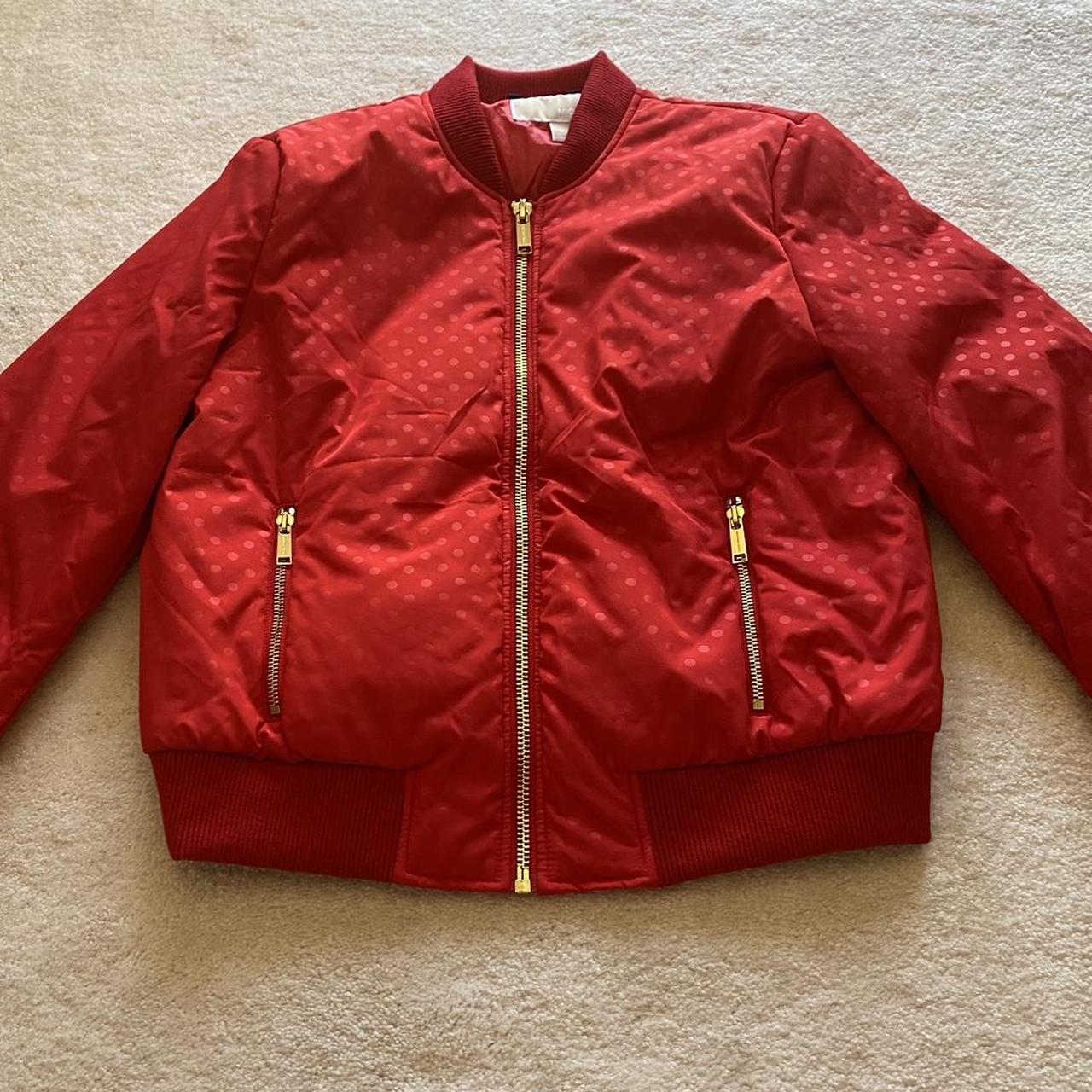 Michael kors red hot sale quilted jacket