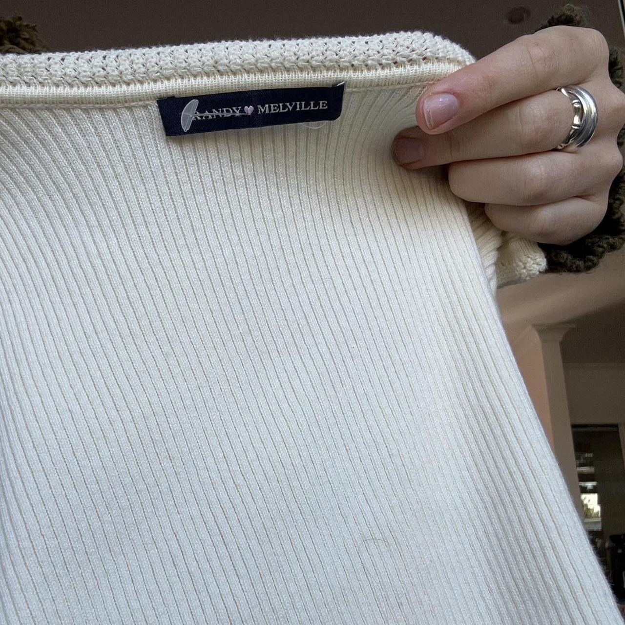 Cute little cream vest top! Brandy Melville Worn a... - Depop