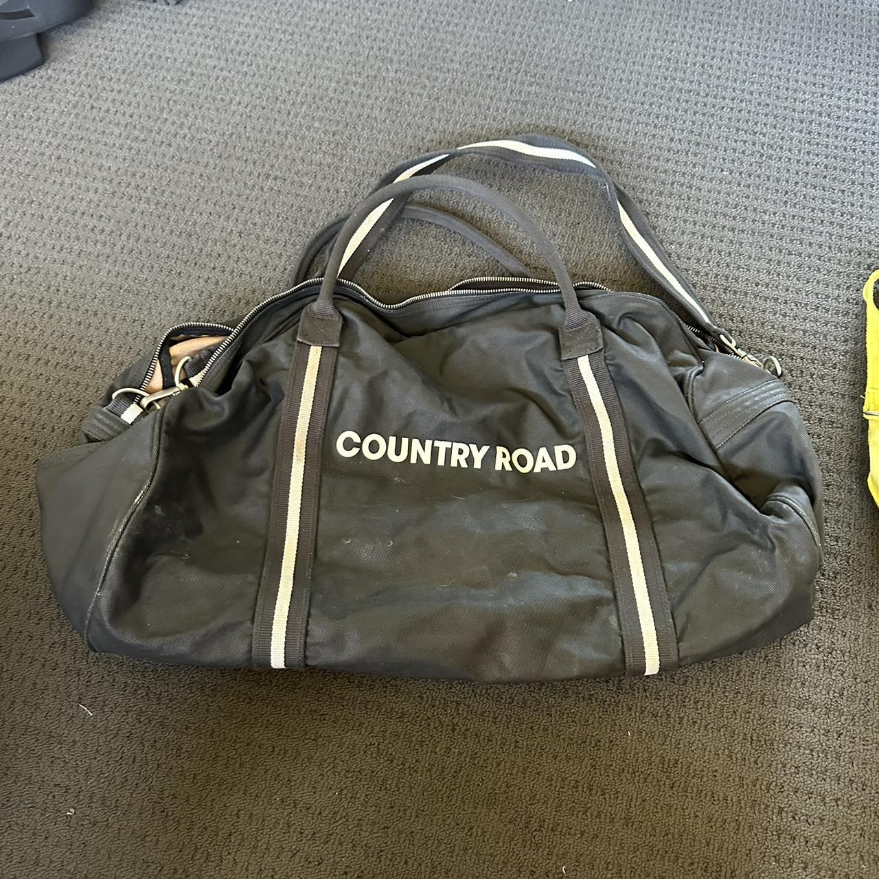 Black waxed canvas country road duffle bag Love... Depop
