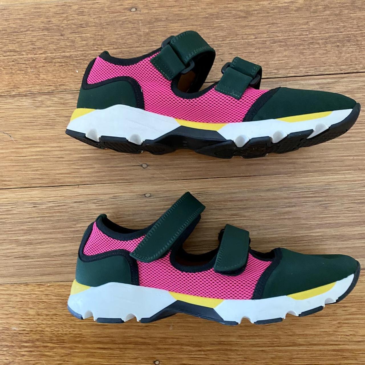 MARNI::スニーカー:IT40[RESALE] Marni sneakers - size 40 Green and pink colourway | Depop