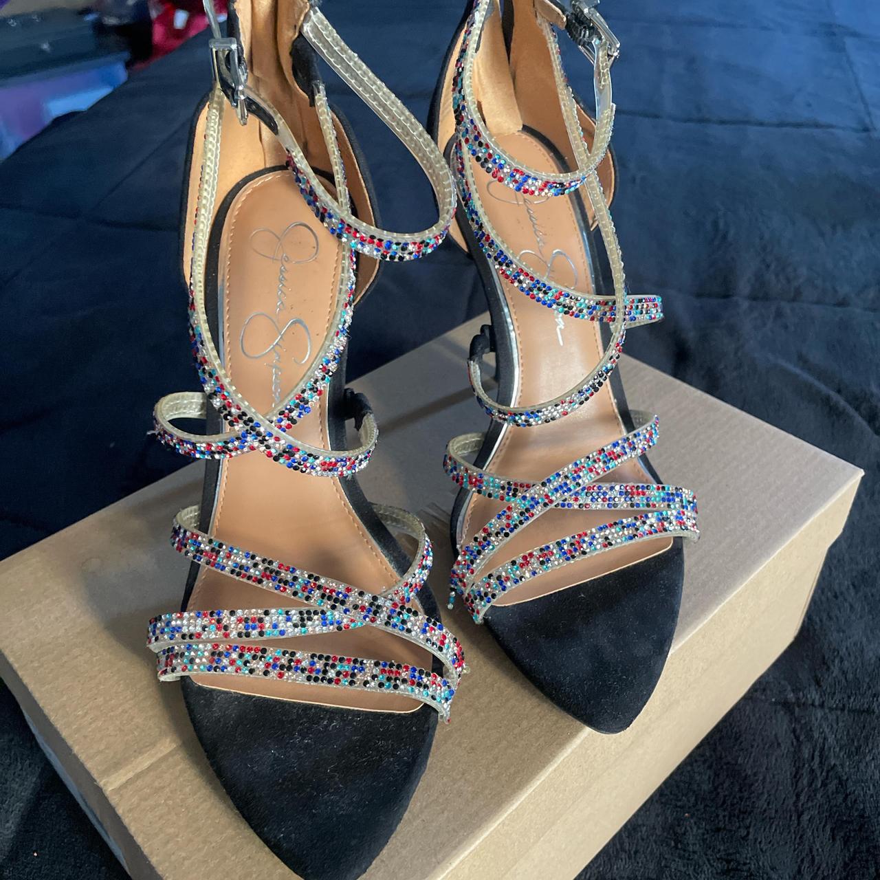 sparkly strappy heels