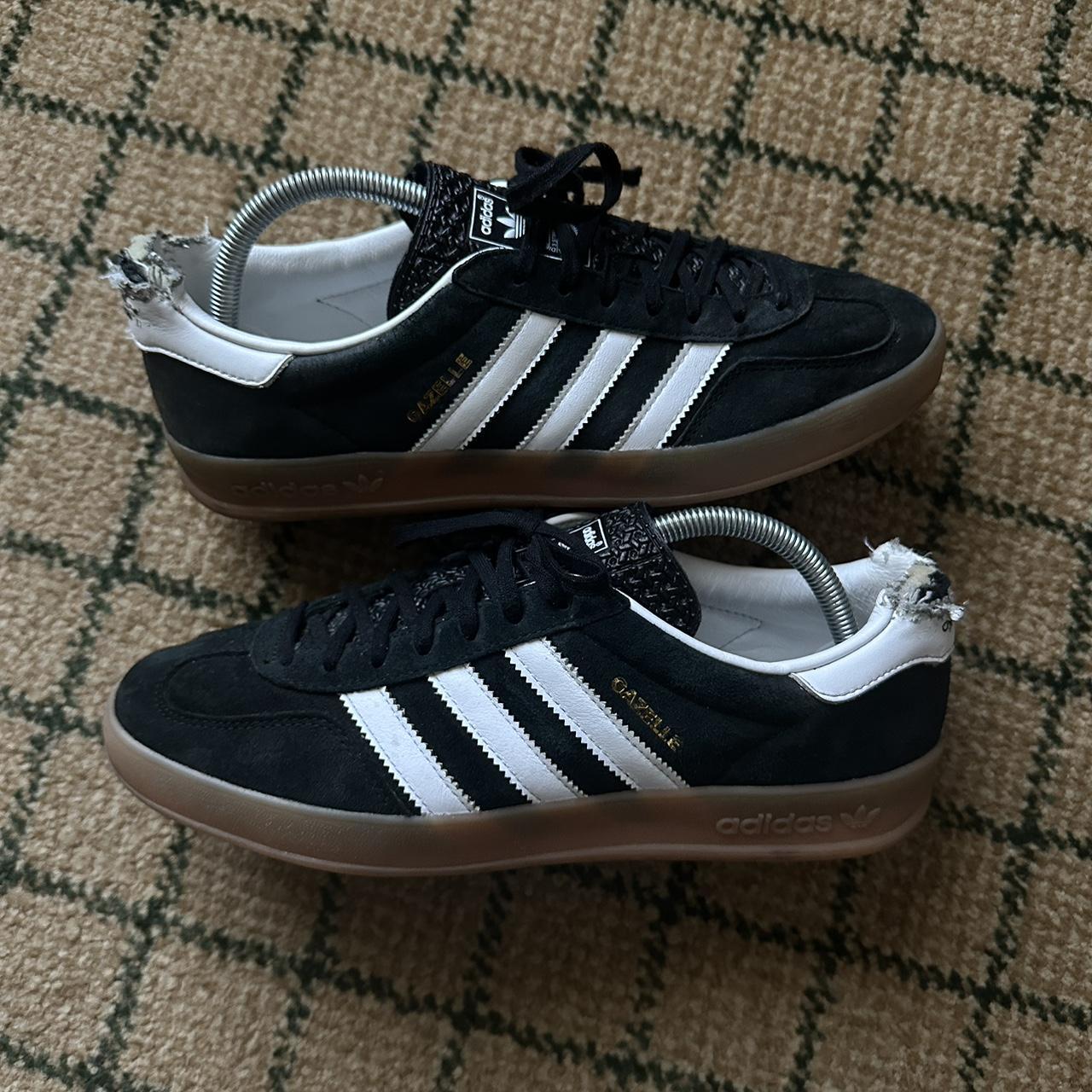 Adidas Gazelle OG size 8.5 worn, distressed heal tab - Depop